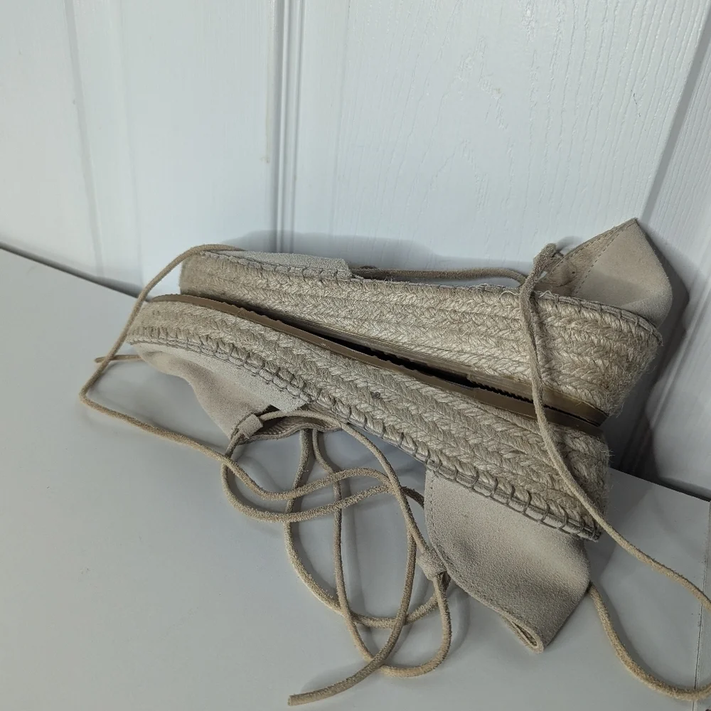 Fabiolas Womens Shoes Spain leather Espadrille Beige Tan Size 40 uS 9.5